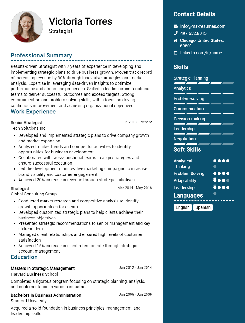 strategist-resume-sample
