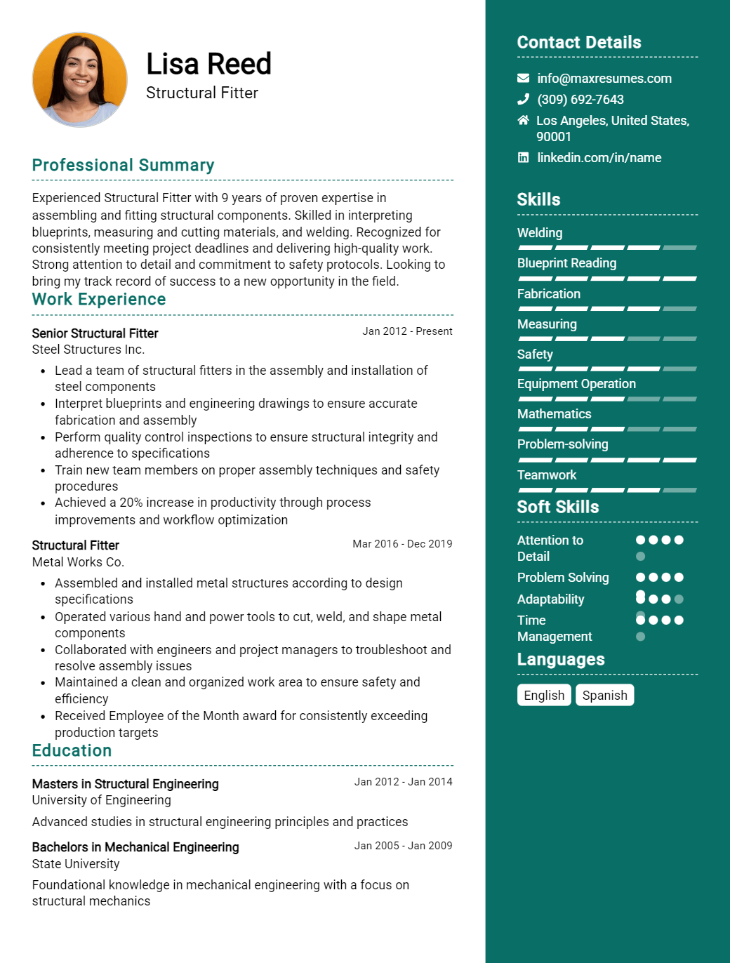 structural-fitter-resume-sample