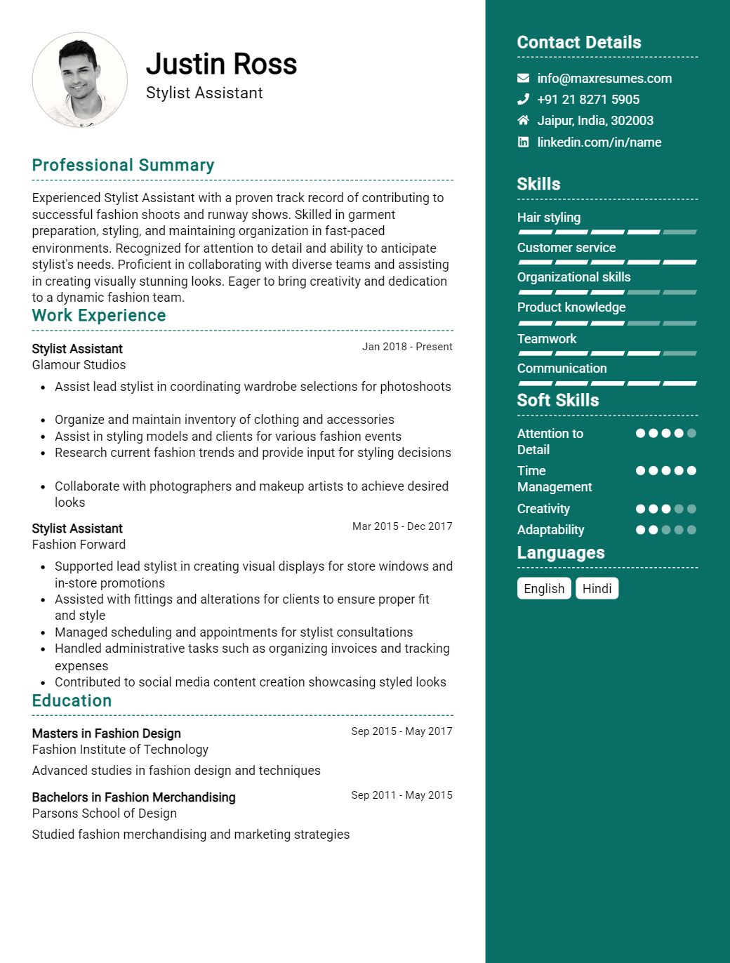 stylist-assistant-resume-sample