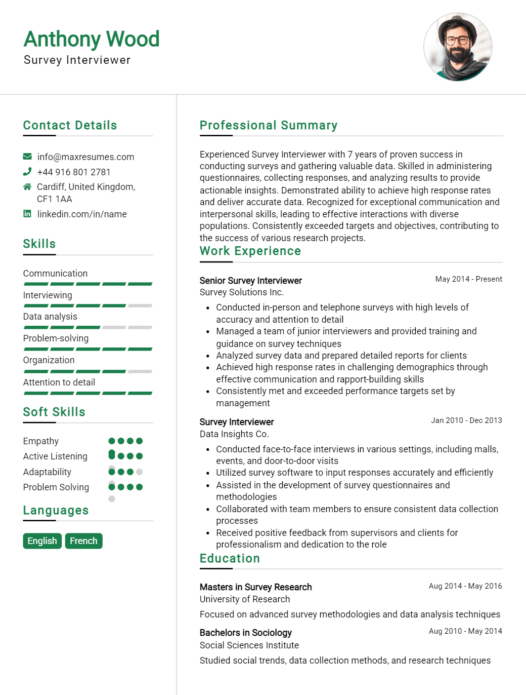 survey-interviewer-resume-sample