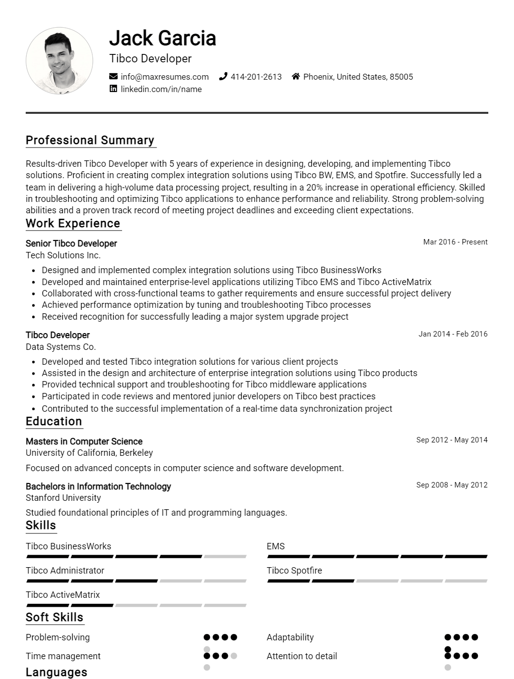 tibco-developer-resume-sample