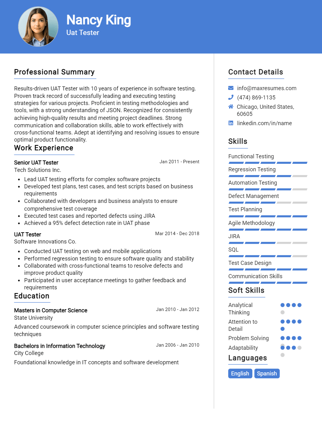 uat-tester-resume-sample