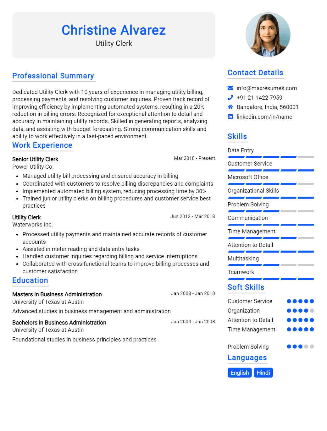 utility-clerk-resume-sample