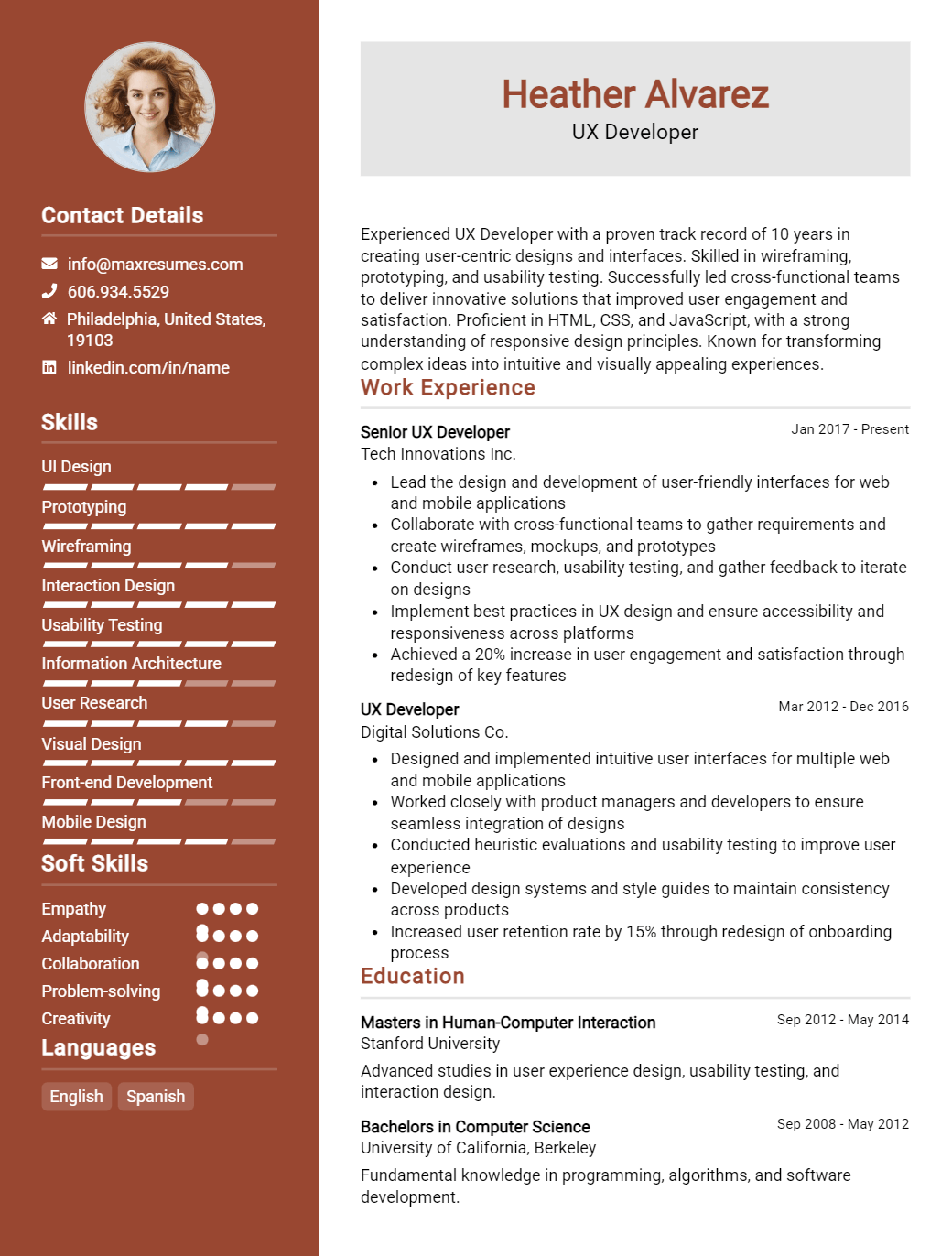ux-developer-resume-sample
