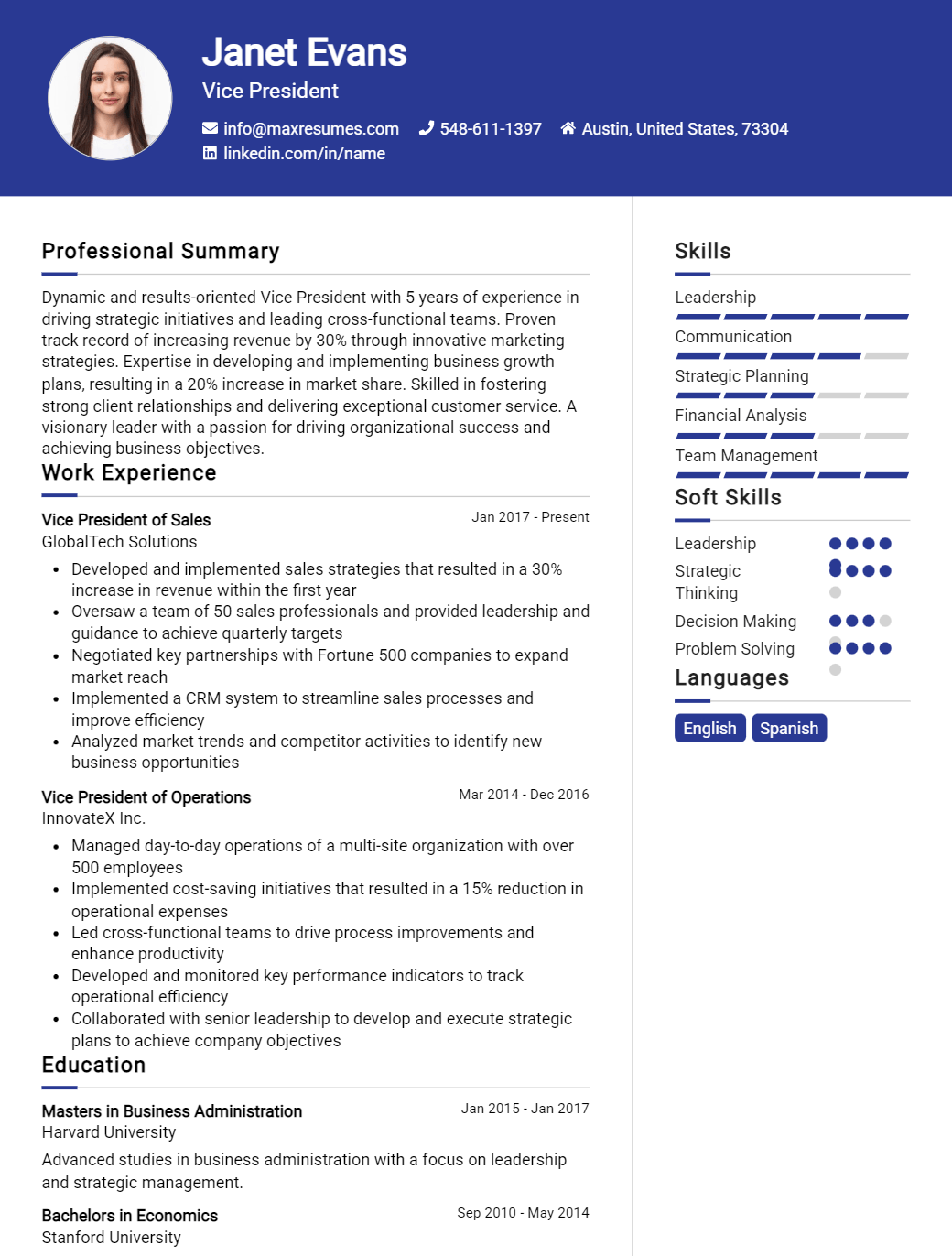 vice-president-resume-sample