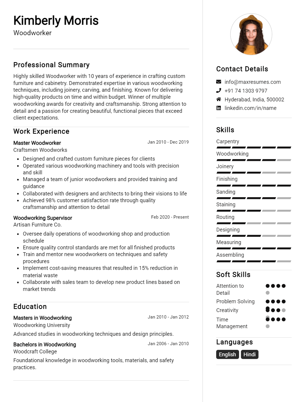 woodworker-resume-sample