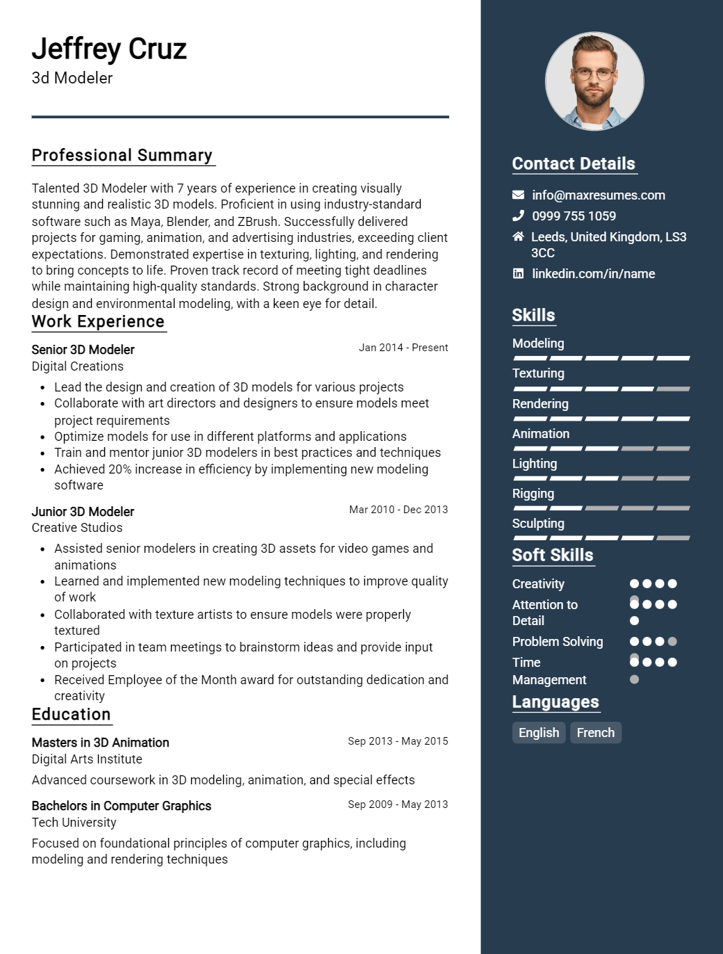 3d-modeler-resume-sample