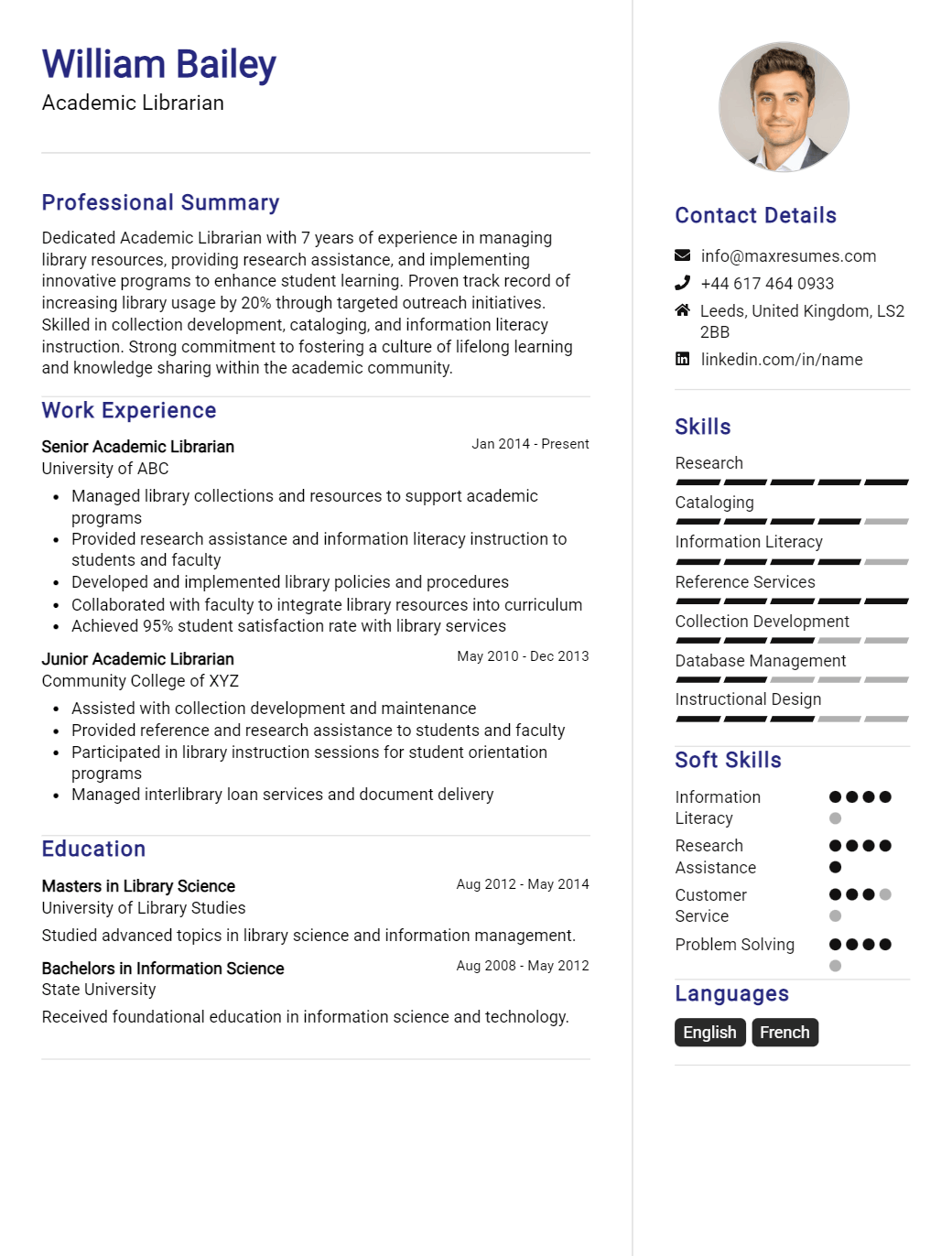 academic-librarian-resume-sample