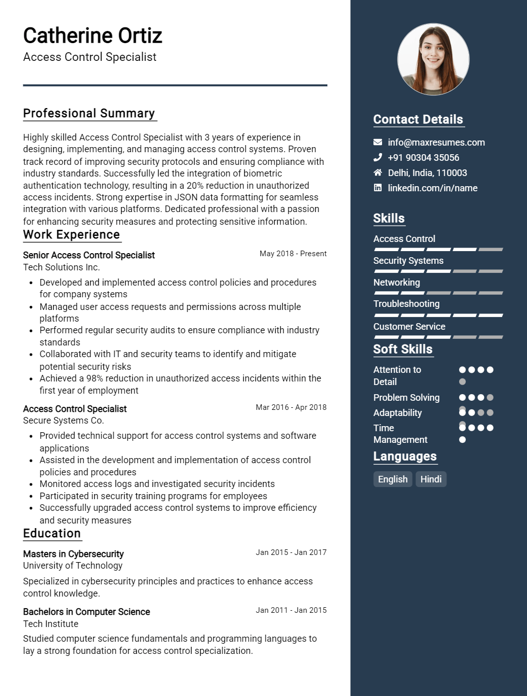 access-control-specialist-resume-sample