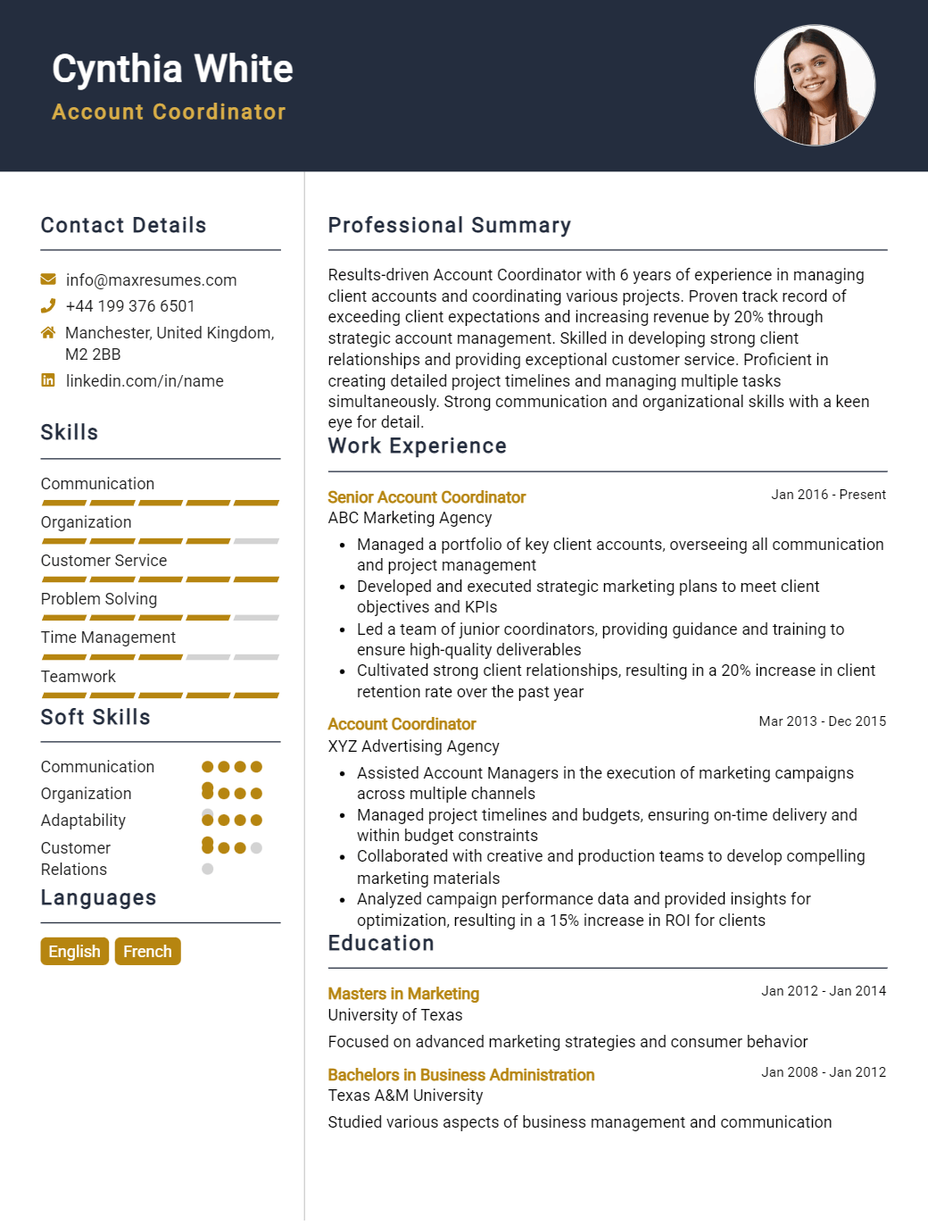 account-coordinator-resume-sample