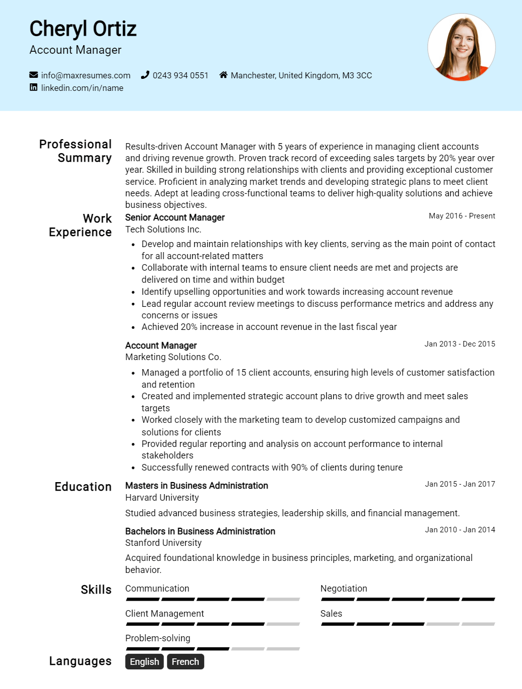account-manager-resume-sample