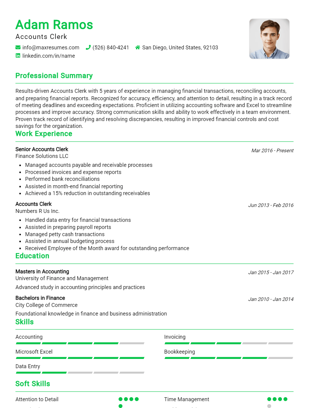 accounts-clerk-resume-sample