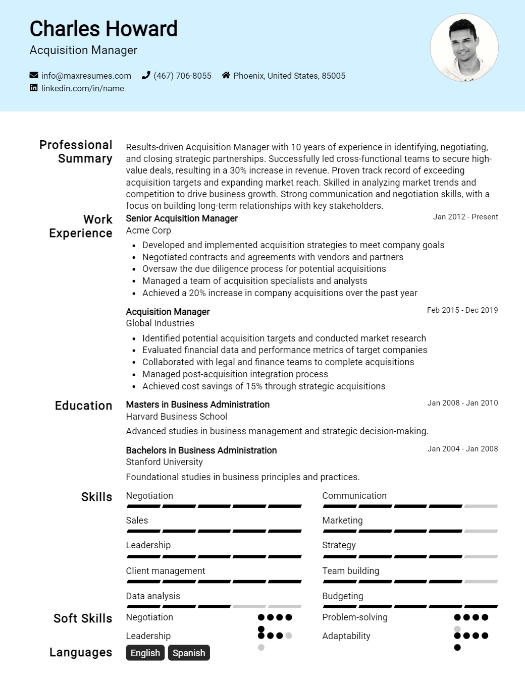 acquisition-manager-resume-sample