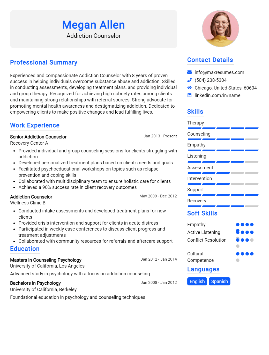 addiction-counselor-resume-sample