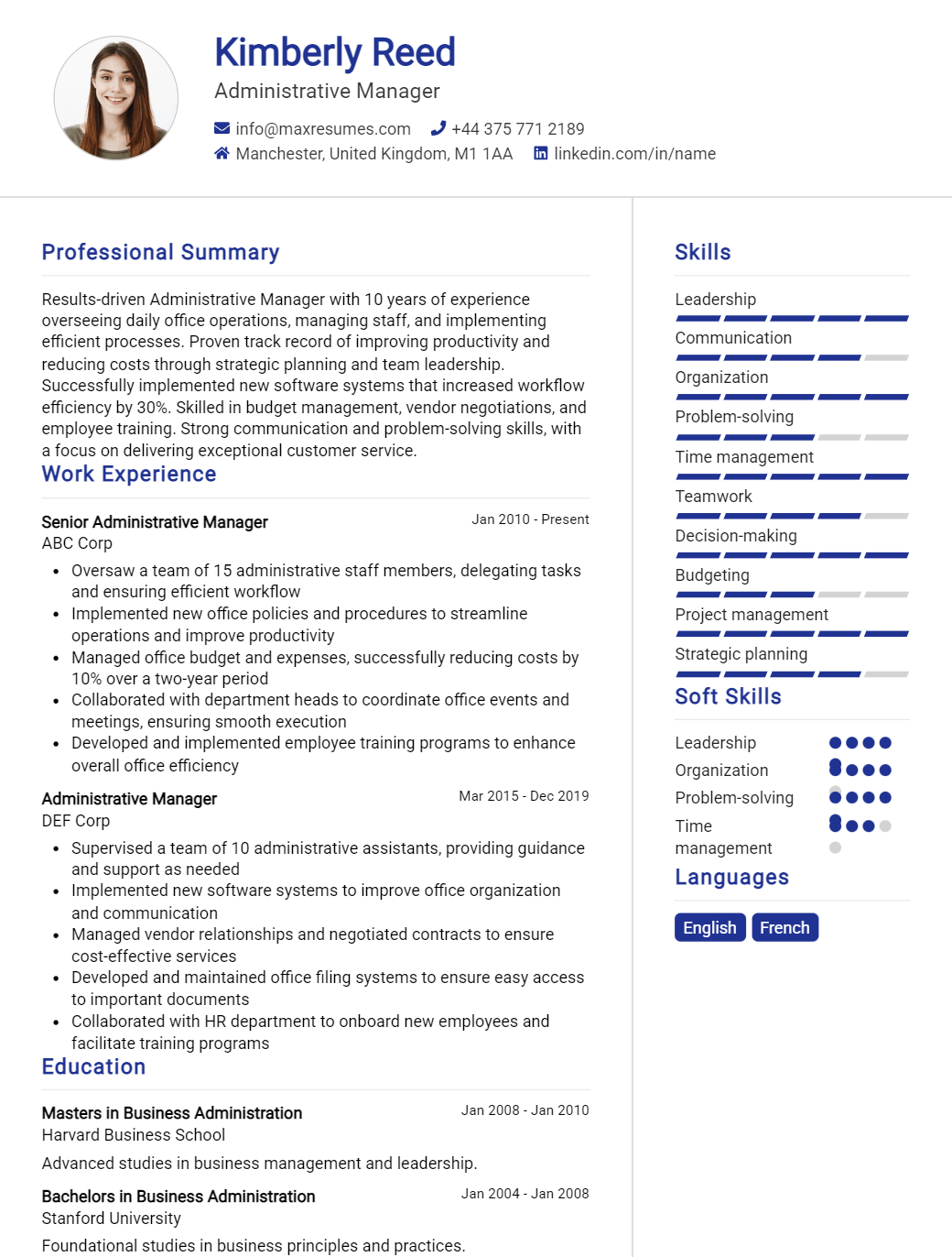 manager-resume-sample