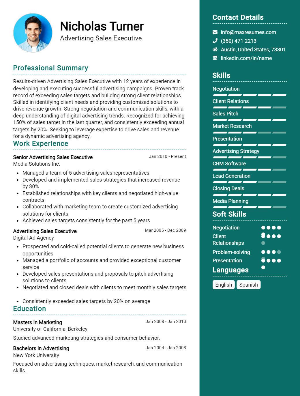 advertising-sales-executive-resume-sample