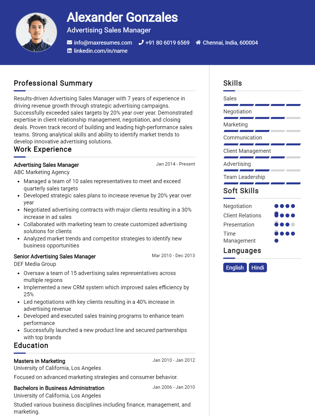 advertising-sales-manager-resume-sample
