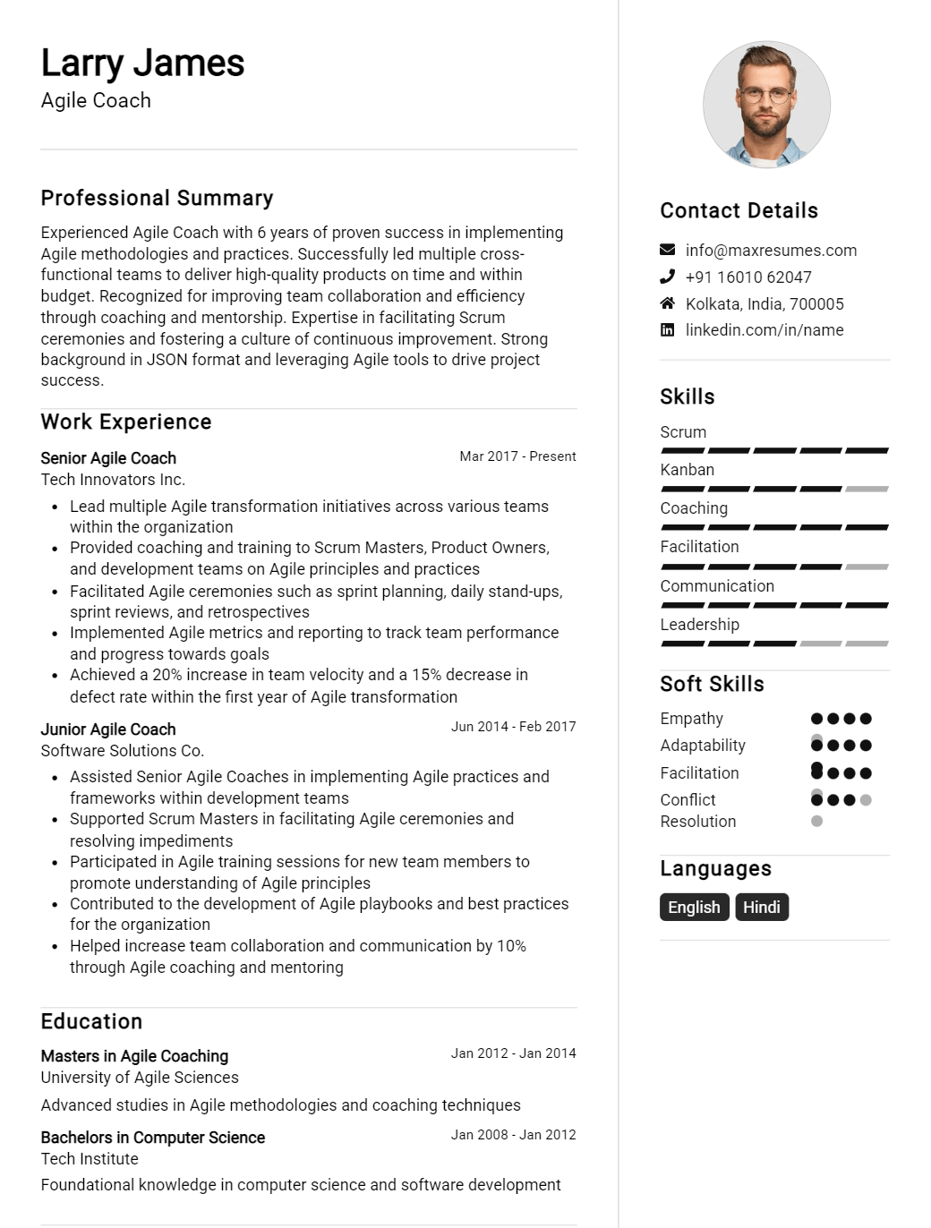 agile-coach-resume-sample