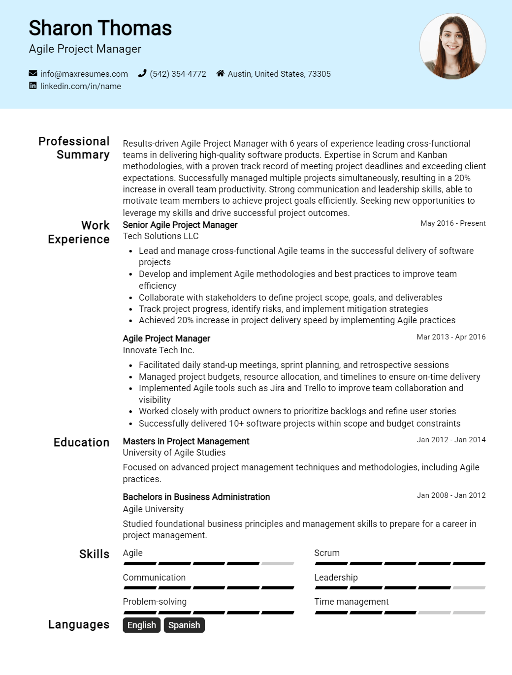 agile-project-manager-resume-sample