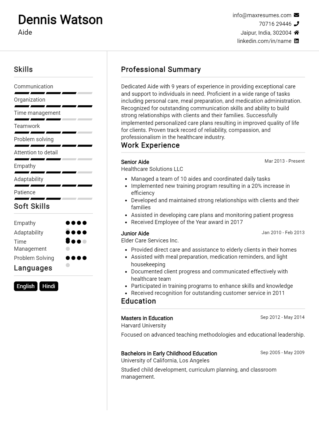 aide-resume-sample