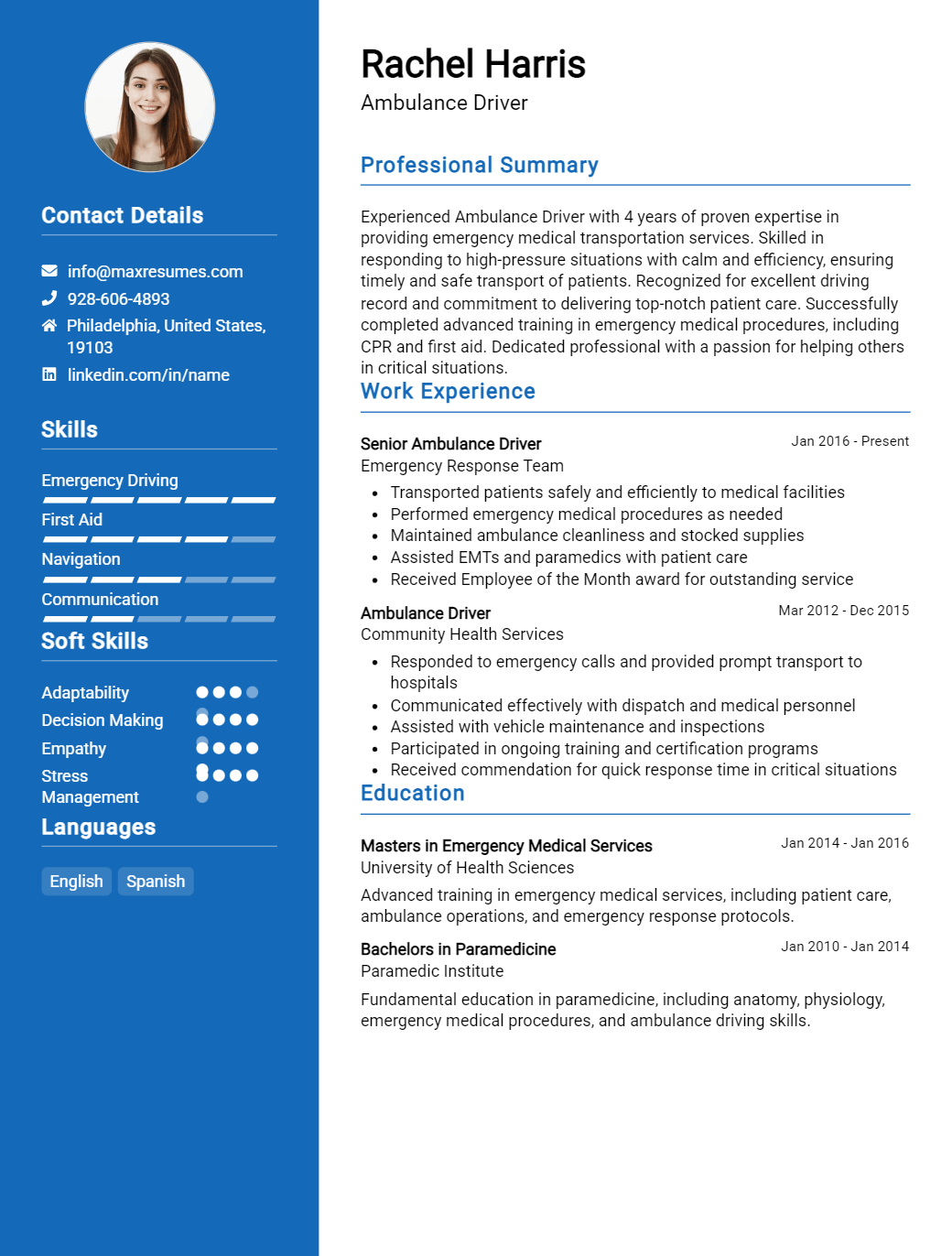 ambulance-driver-resume-sample