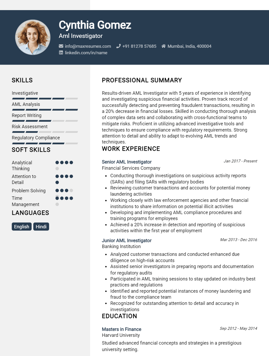 aml-investigator-resume-sample