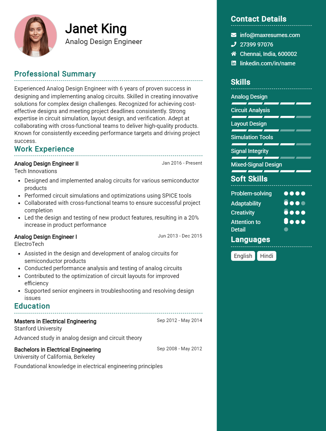 analog-design-engineer-resume-sample