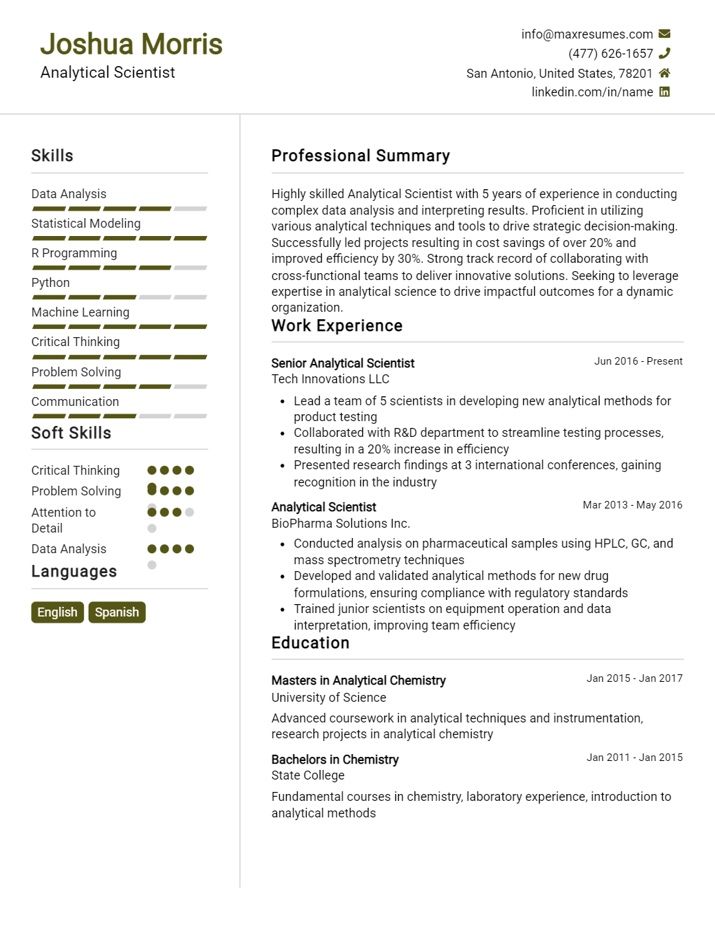 analytical-scientist-resume-sample