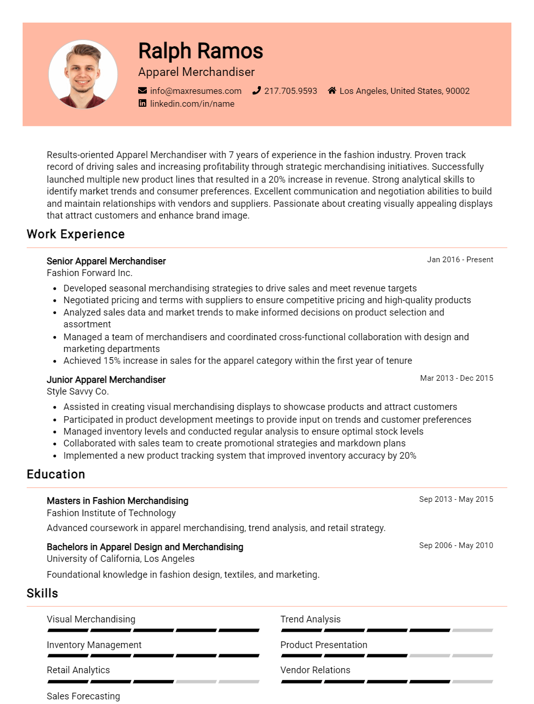 apparel-merchandiser-resume-sample