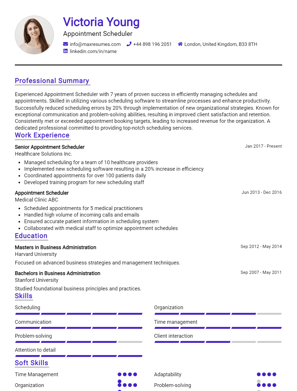 appointment-scheduler-resume-sample