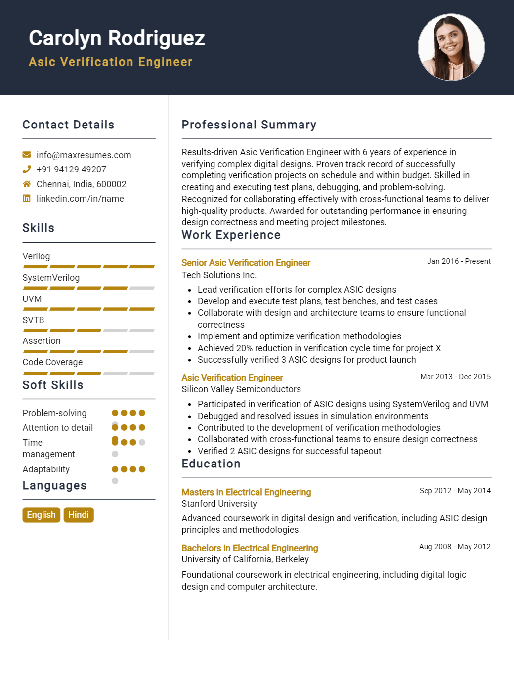 asic-verification-engineer-resume-sample