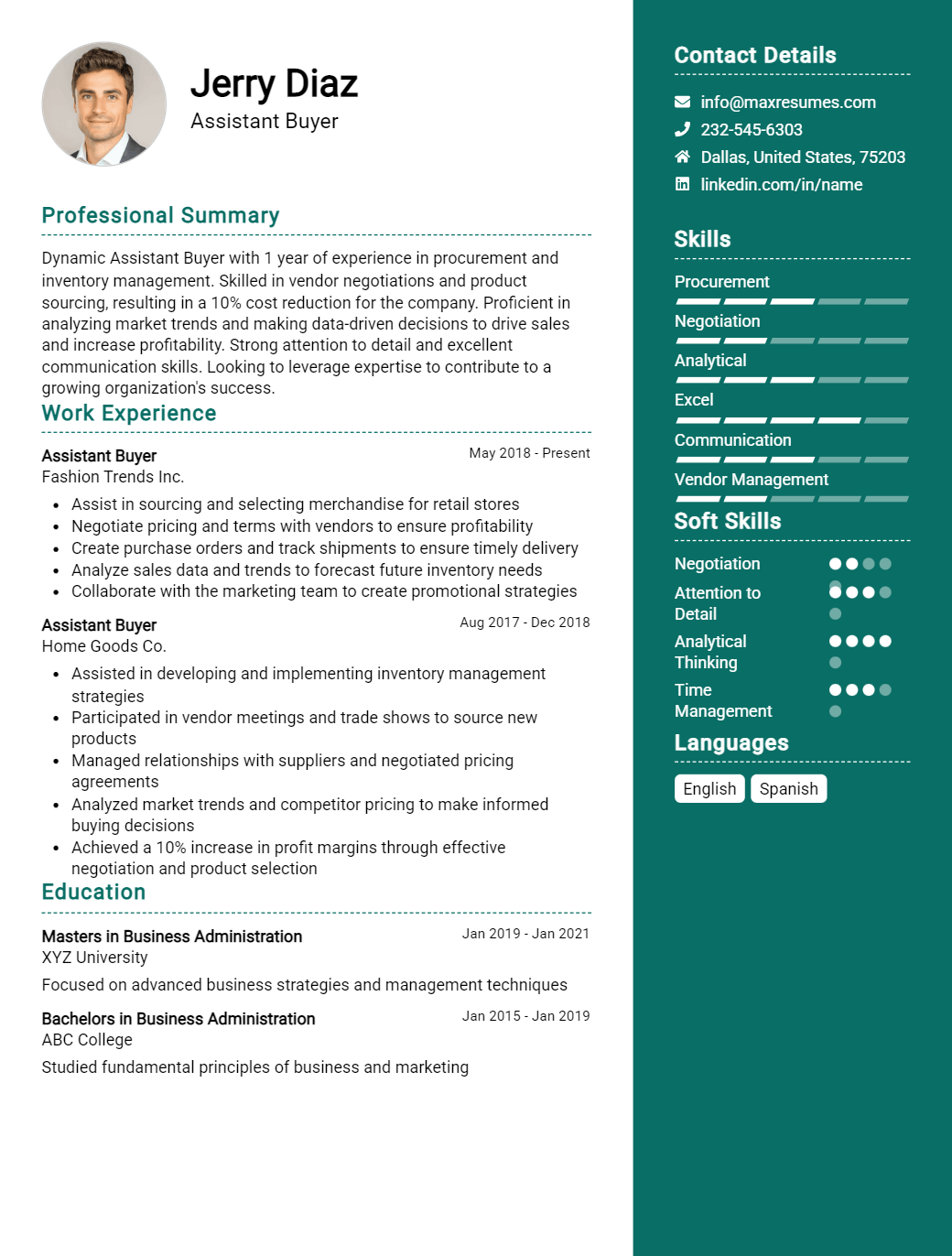 assistant-buyer-resume-sample