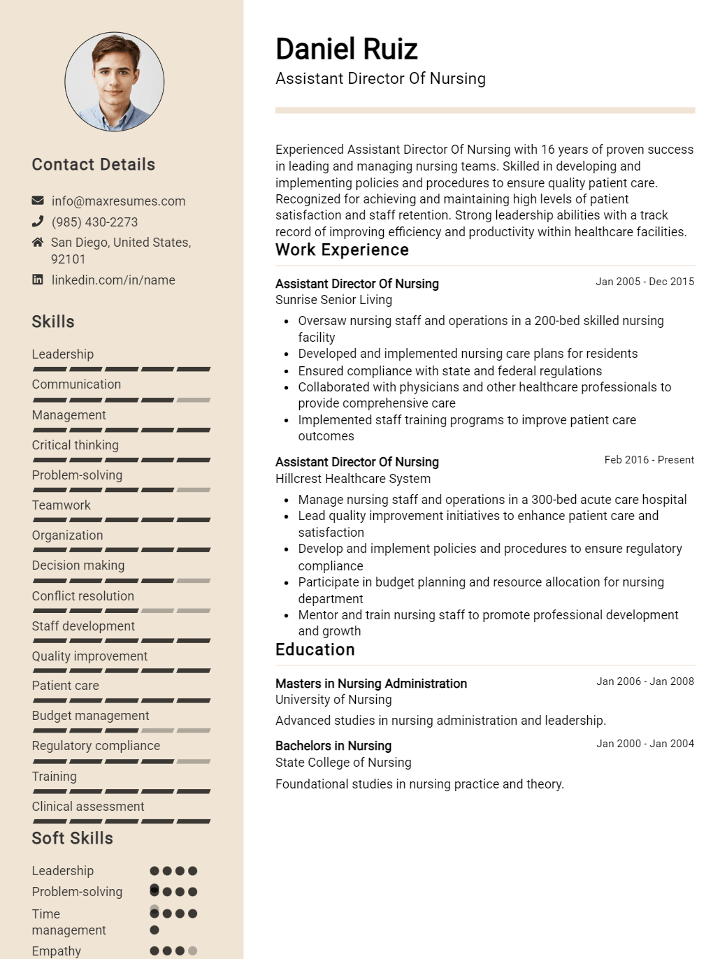 assistant-director-of-nursing-resume-sample