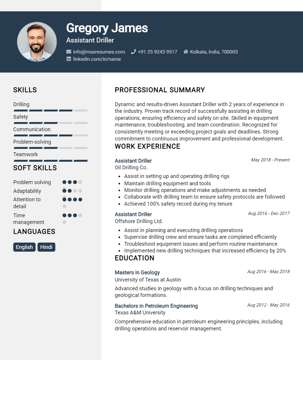 assistant-driller-resume-sample