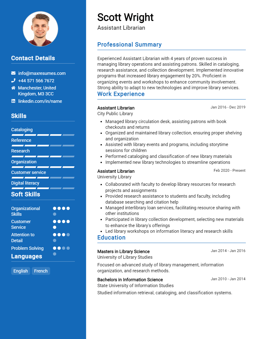 assistant-librarian-resume-sample