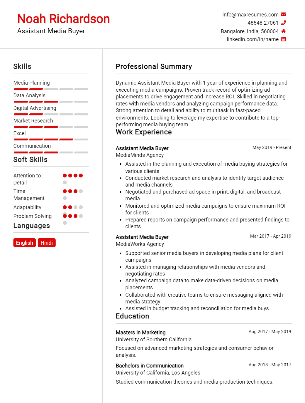 assistant-media-buyer-resume-sample