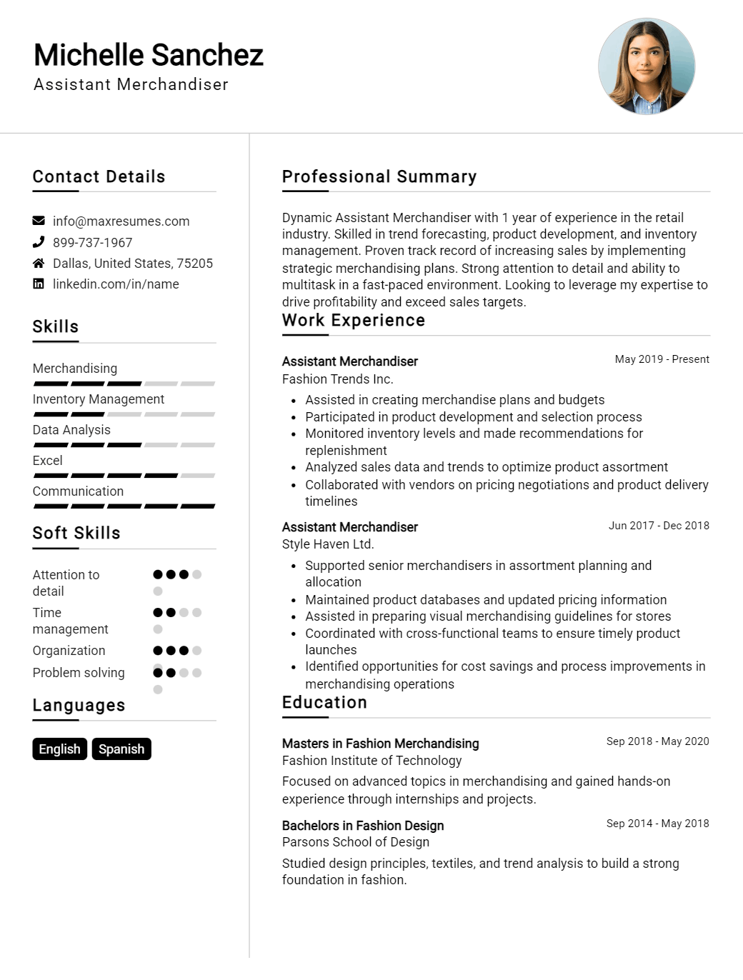 assistant-merchandiser-resume-sample
