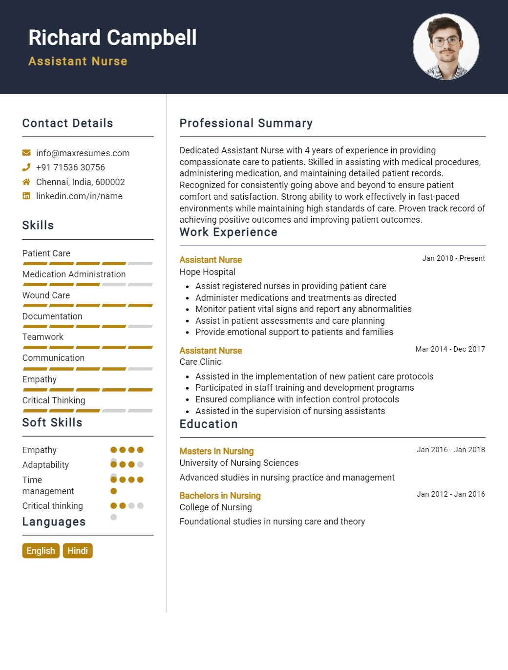 assistant-nurse-resume-sample