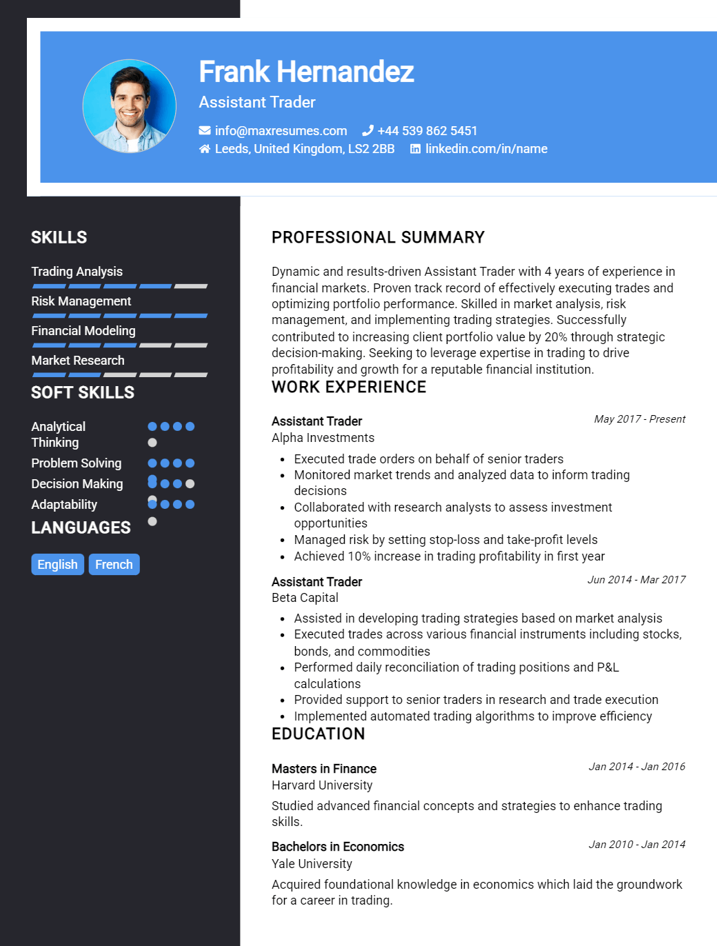 assistant-trader-resume-sample