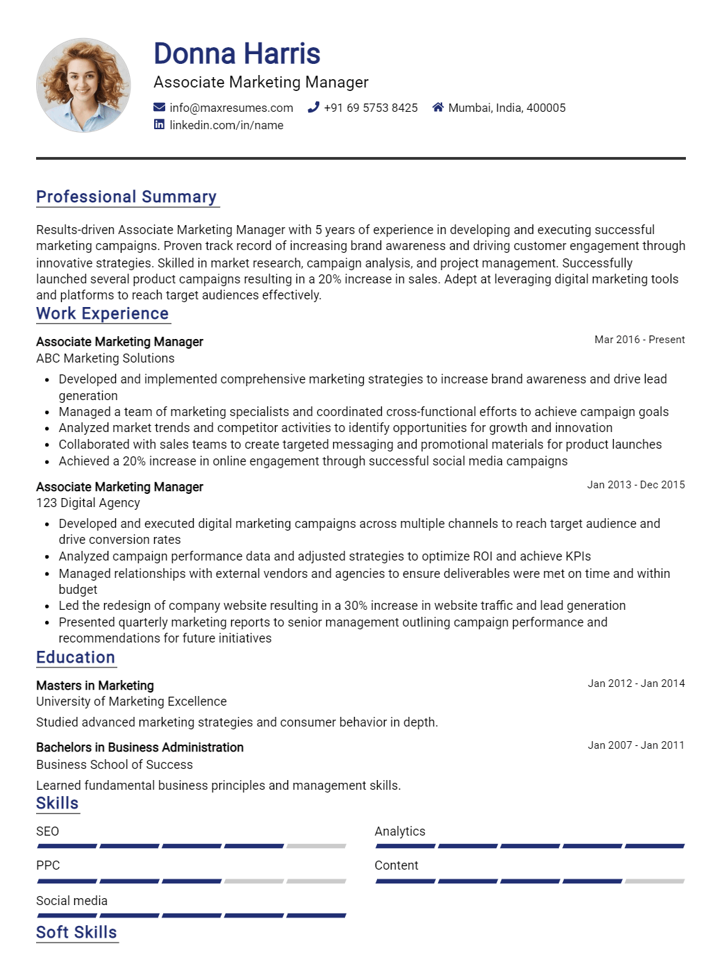 associate-marketing-manager-resume-sample
