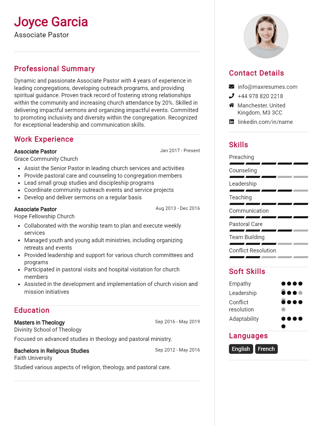 associate-pastor-resume-sample