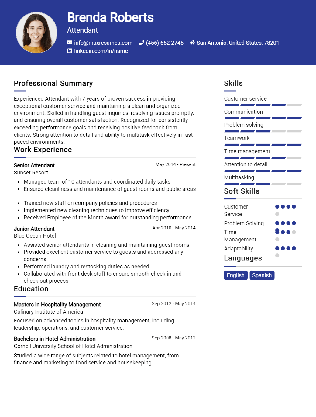 attendant-resume-sample