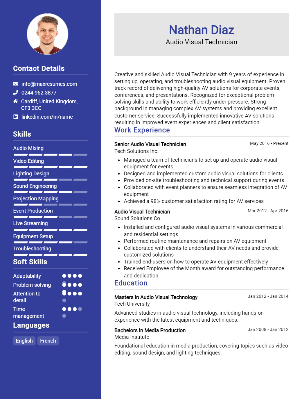 audio-visual-technician-resume-sample