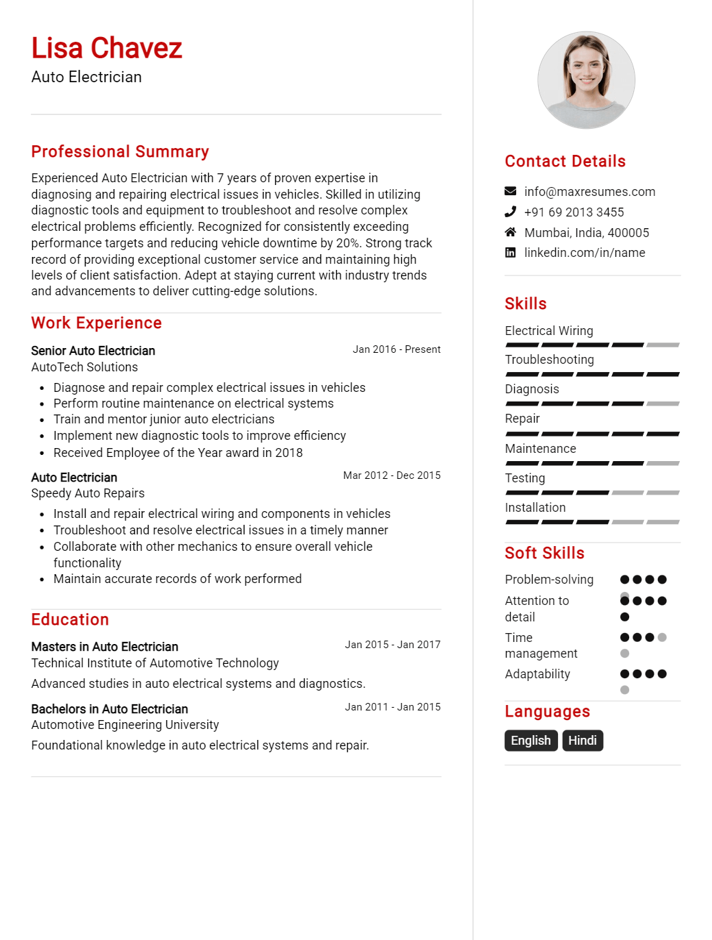 auto-electrician-resume-sample