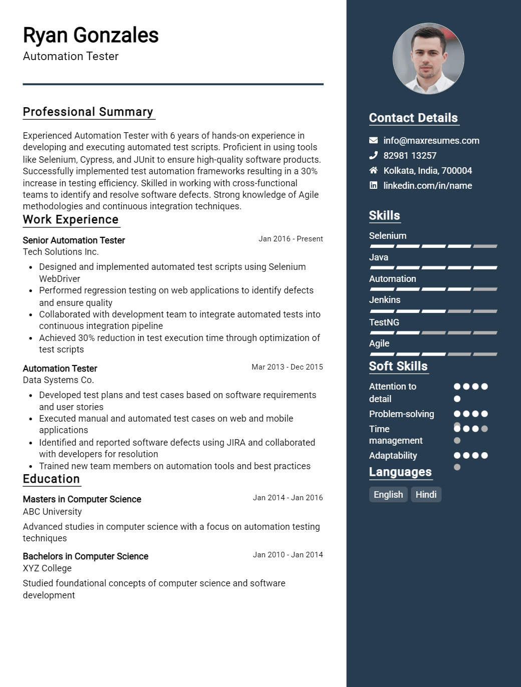 automation-tester-resume-sample