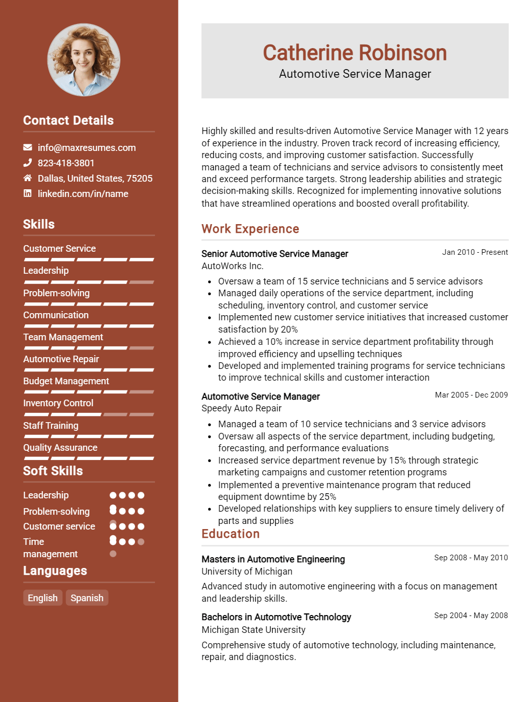 automotive-service-manager-resume-sample