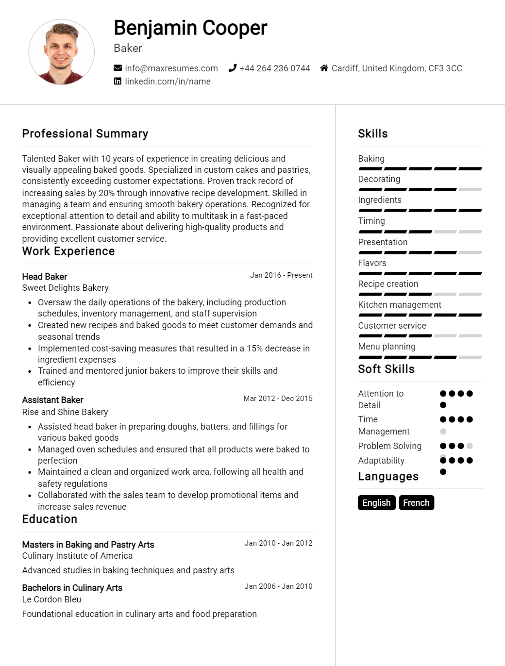 baker-resume-sample