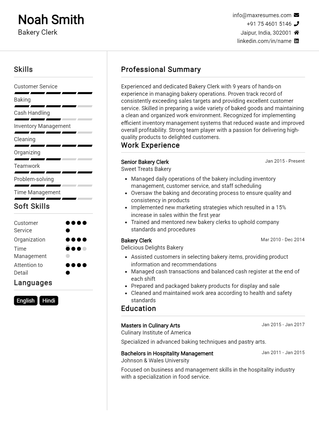 bakery-clerk-resume-sample