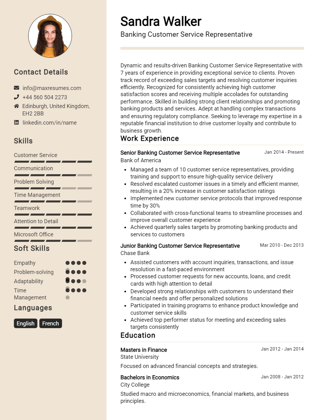 banking-customer-service-representative-resume-sample