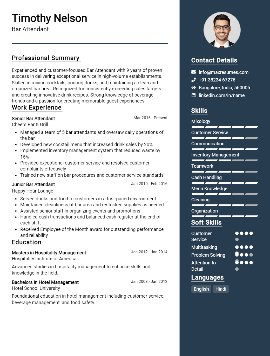 bar-attendant-resume-sample